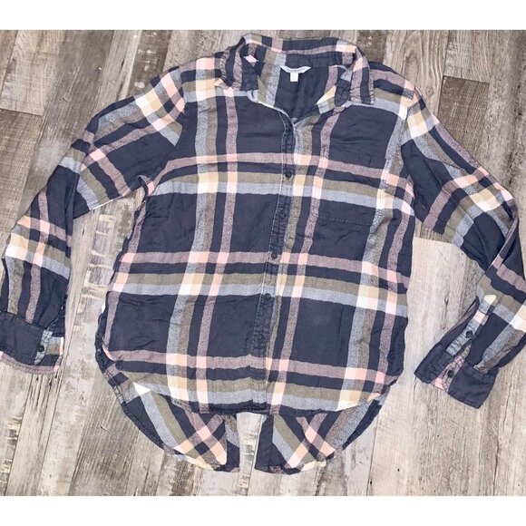 Lucky BRAND Womens Plaid Button-Down Shirt L - Picture 2 of 4